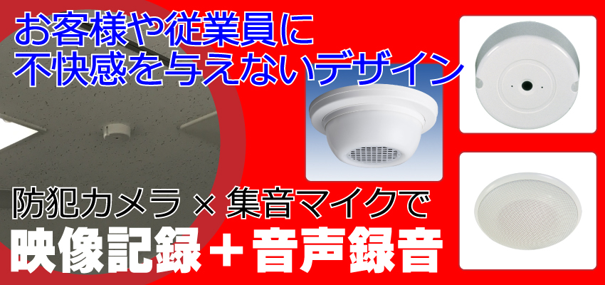 防犯カメラと集音マイクで音声録音