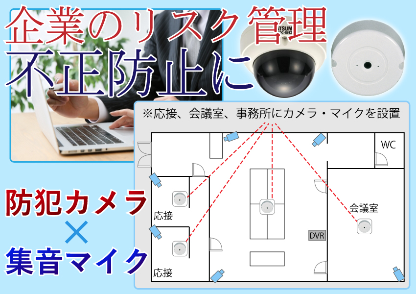 事務所・オフィスの防犯カメラの音声記録・録音について