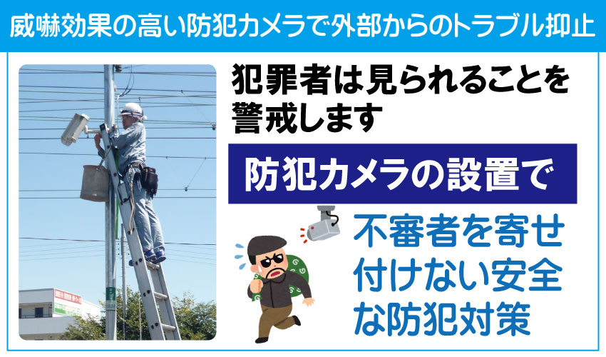 威嚇・犯罪抑止につながる防犯カメラ設置について