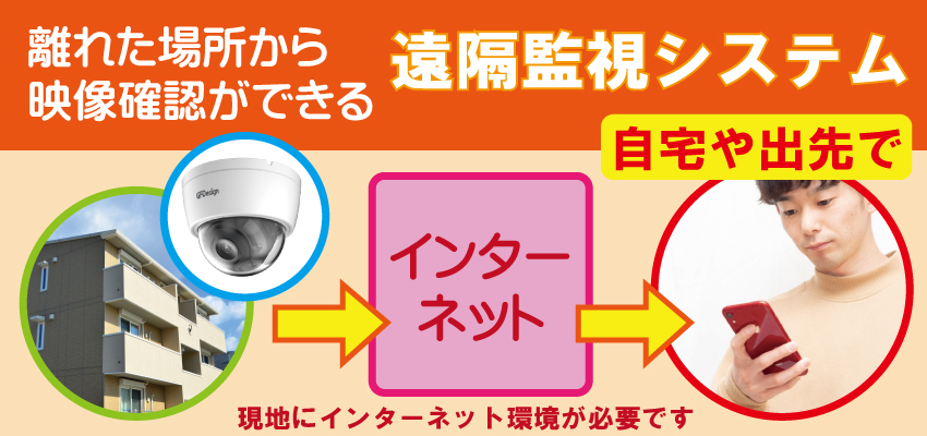 防犯カメラの映像を自宅や出先で確認できる遠隔監視システム